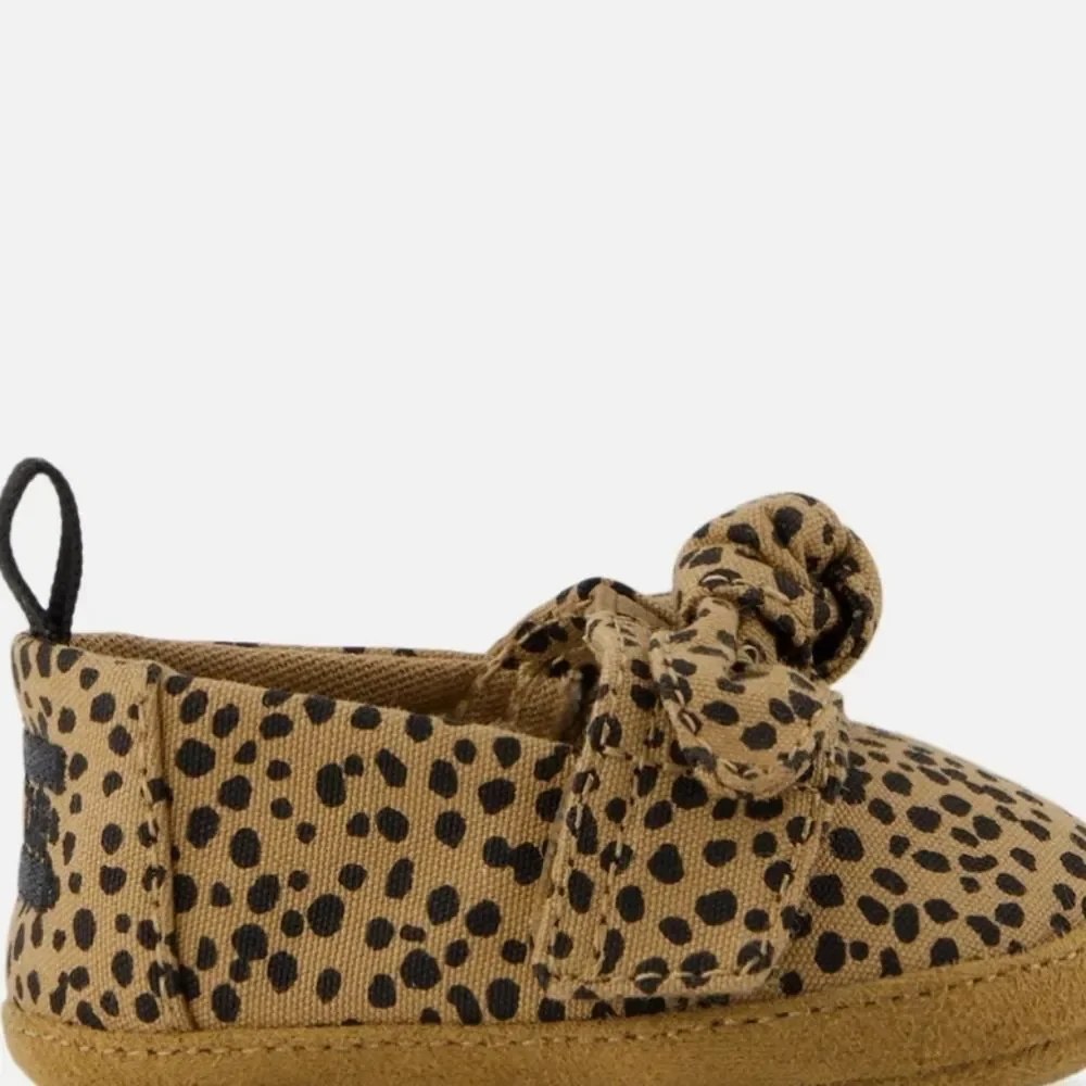 Toms Layette Alpargata Cheetah  Print Crib Shoes‎
